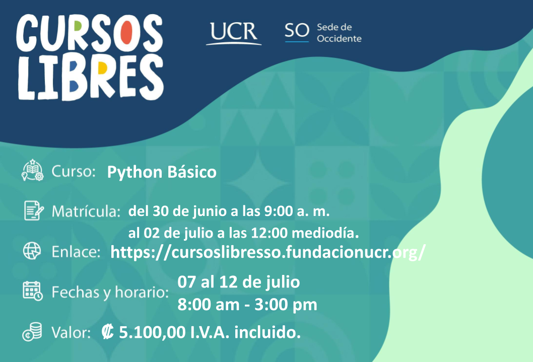  Enlace de inscripción: https://cursoslibresso.fundacionucr.org/admin Desarrollo de los cursos: …