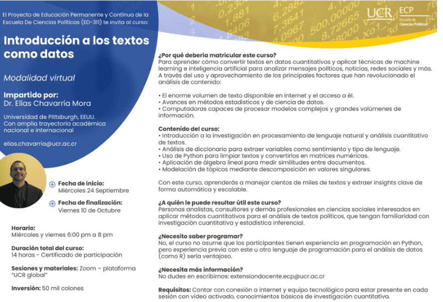 Cursos - UCR Abierta: Introducción a los textos como datos