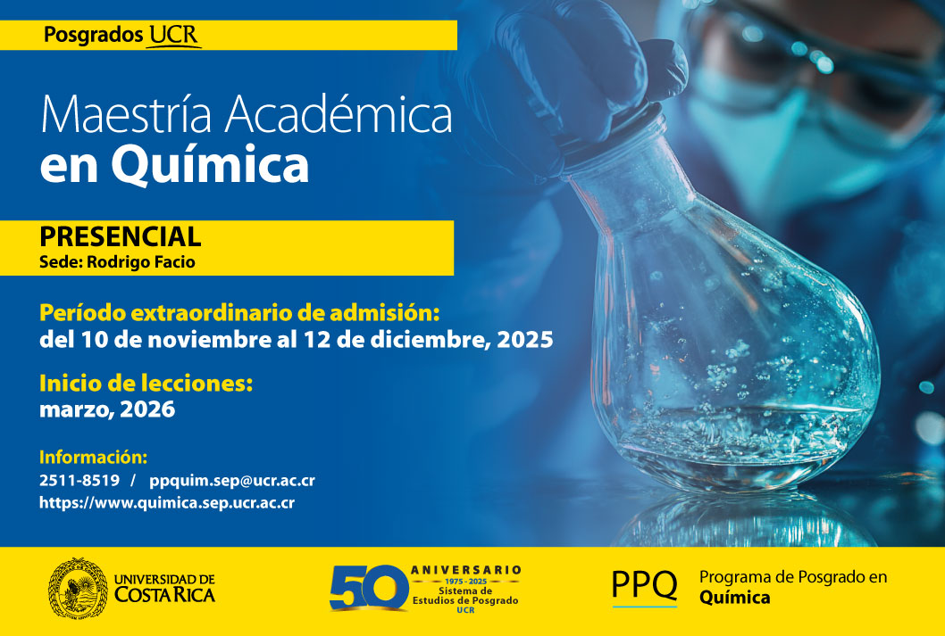Ingreso a la Maestría Académica en Química Modalidad: semestralTipo de financiamiento: regularInicio:  marzo …