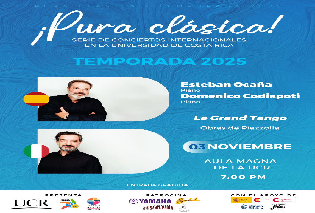 ¡Pura clásica! serie de conciertos internacionales en la Universidad de Costa Rica, temporada 2025