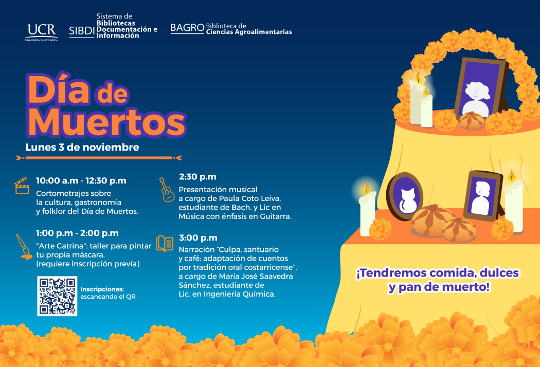 Celebración del Día de Muertos en la Biblioteca de Ciencias Agroalimentarias 
La Biblioteca de Ciencias Agroalimentarias le invita a compartir
un día especial de tradición y …
