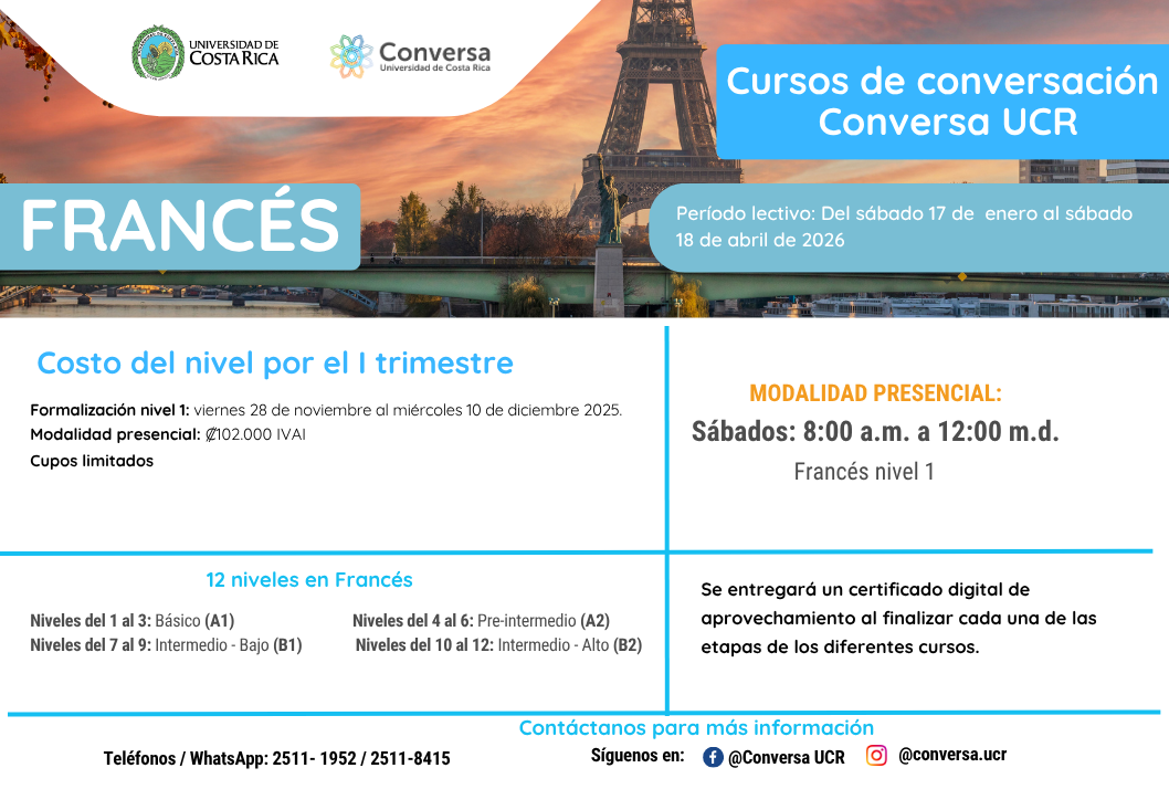 Horario disponible:Sábados, de 8:00 a. m. a 12:00 m. horas deforma presencial.Los cursos de …