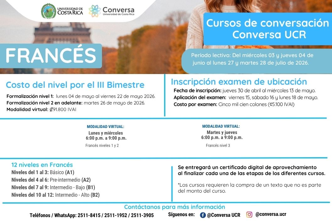 Horarios disponibles:Lunes y miércoles, de las 18:00 a las 21:00 horas de formavirtual.Martes &hellip;
