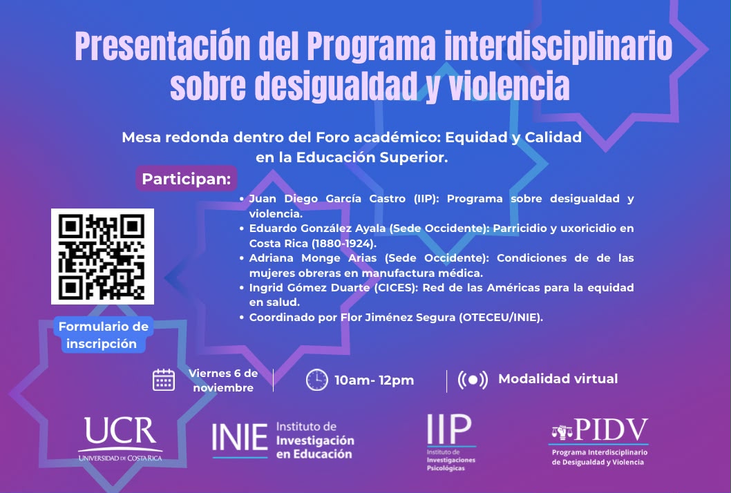 foros: presentación del programa interdisciplinario sobre desigualdad y violencia