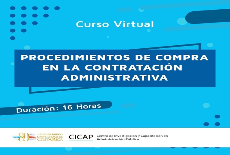 Cursos: Curso Virtual: Procedimientos de compra en la contratación administrativa