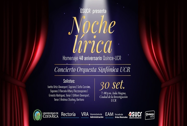 Concierto: QUINCE-UCR celebra su 40 aniversario a lo grande con Noche Lírica de la OSUCR