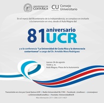 Conferencia: "La Universidad de Costa Rica y la democracia costarricense" a cargo del …