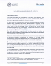 En una carta abierta dirigida a las autoridades del Gobierno y firmada por el rector Gustavo …