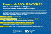  Permiso de BECA SEP-CONARE  Dirigido a personas funcionarias docentes y administrativas de la …