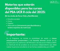  Las materias disponibles, en los niveles de tercer ciclo y bachillerato, son:  Estudios sociales …