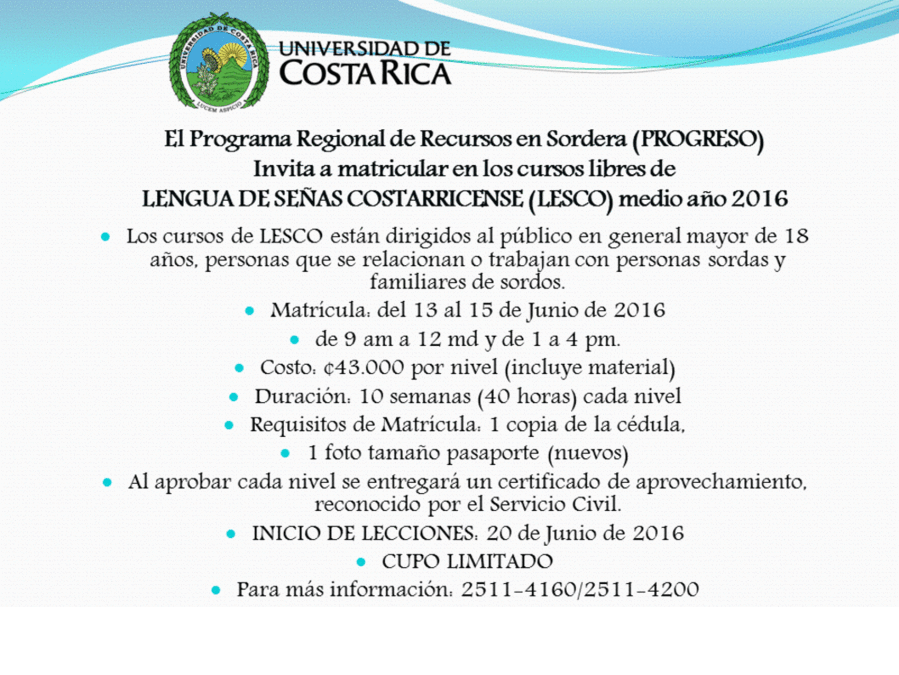 Requisitos: 1 copia de la cédula, 1 foto tamaño pasaporte(nuevos)Inicio de lecciones: 20 de …